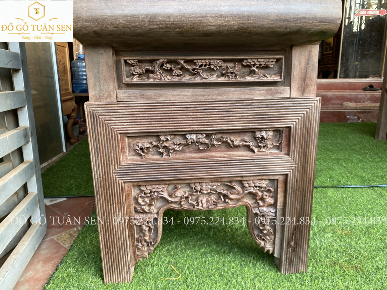 Hình ảnh chi tiết Bộ trường kỷ gỗ gụ cũ đẹp nhất 2023